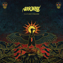 Load image into Gallery viewer, Album cover art for Warlung&#39;s Vulture&#39;s Paradise featuring a stylized illustration of a bird with outstretched wings, set against a dark background with a sun and skull motifs.