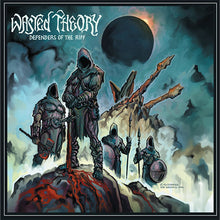 Load image into Gallery viewer, Album cover for 'Wasted Theory: Defenders of the Riff' featuring hooded figures and a dark sky.