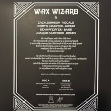 Cargar imagen en el visor de la galería, Wax Wizard album cover with band members and tracklist on a dark background