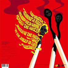 Load image into Gallery viewer, Album cover with stylized text and figures on a red background