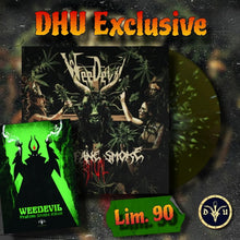 Cargar imagen en el visor de la galería, A vinyl record titled 'WeeDevil - Profane Smoke Ritual' with a cover featuring a dark, mystical-themed illustration. The text indicates it is a DHU Exclusive with a limited edition of 90 copies.