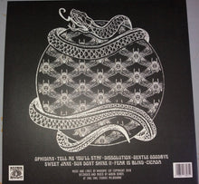 Charger l'image dans la galerie, Black album cover with white snake and moth design, featuring text at the bottom.