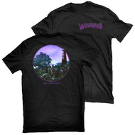 Black t-shirt with a circular graphic and 'Windhand' text on a white background