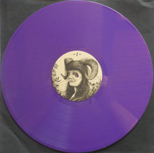 Charger l'image dans la galerie, Purple vinyl record with a gold illustration of a person with horns on a dark background