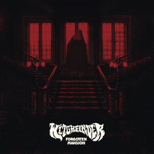Charger l'image dans la galerie, Album cover art for Witchfinder - Forgotten Mansion featuring a dark, red-lit staircase leading to a mysterious figure in the distance.