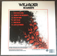 Load image into Gallery viewer, Album cover for &#39;Metamorph&#39; by Witch Rider with tracklist and red tree design on a white background.