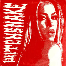 Load image into Gallery viewer, Album cover with a stylized portrait of a woman on a red background with white text.