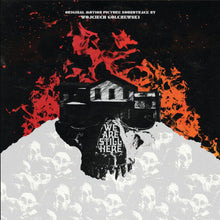 Cargar imagen en el visor de la galería, Album cover with a house, skulls, and red abstract design on a black background