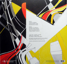 Charger l'image dans la galerie, Abstract album cover with geometric shapes and text on a black background