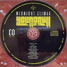 Load image into Gallery viewer, Compact disc with 'Midnight Climax' album art and tracklist on a red background