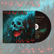 Load image into Gallery viewer, Album cover for Dead Star by King Buffalo, featuring a ghostly skull floating in a teal and cosmic-themed nebula with red highlights emitting from its jaw.