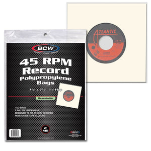 BCW:  Resealable 45 RPM Record Bags