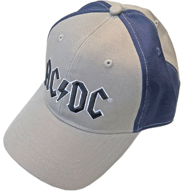 AC/DC Unisex Baseball Cap: Black Logo (grey/blue)